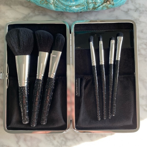 ELF Luxe Brush Collection 7 Pieces Black Croc Case New - Picture 9 of 11